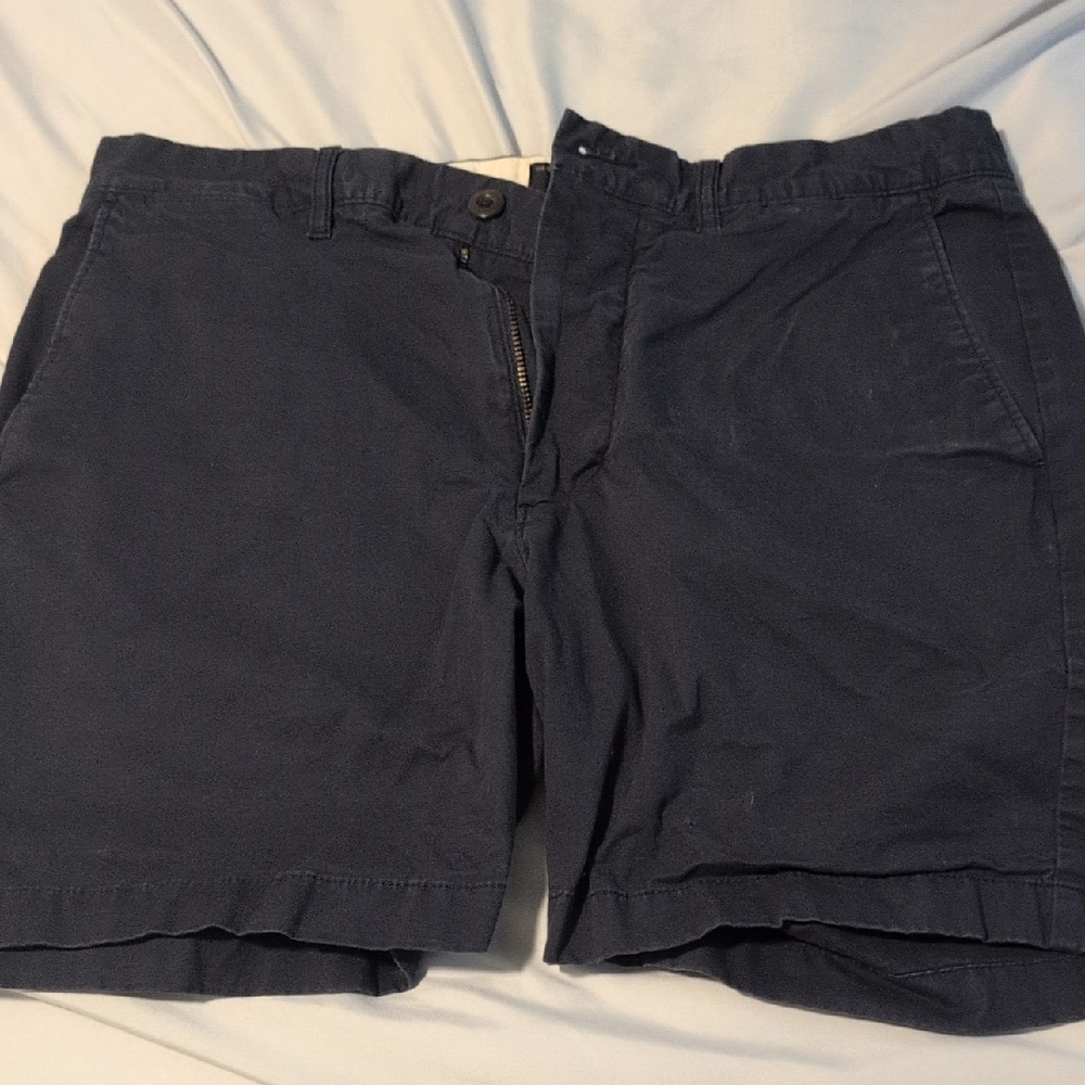J Crew Men's Navy Stretch Chino Shorts 32"x7"